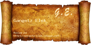 Gangetz Elek névjegykártya